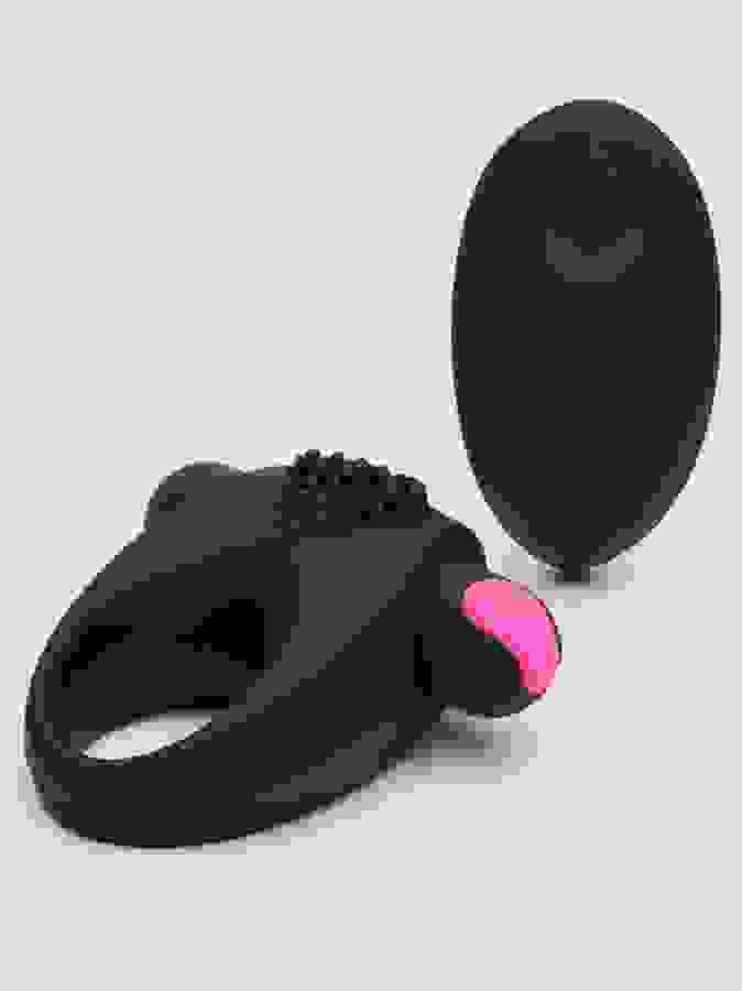 Lovehoney High Flyer 10 Function Remote Control Cock Ring, Black, hi-res